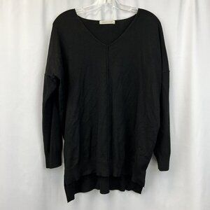 Urban Daizy Womens Black V-Neck Long Sleeve Pullover Sweater Size 1X/2X